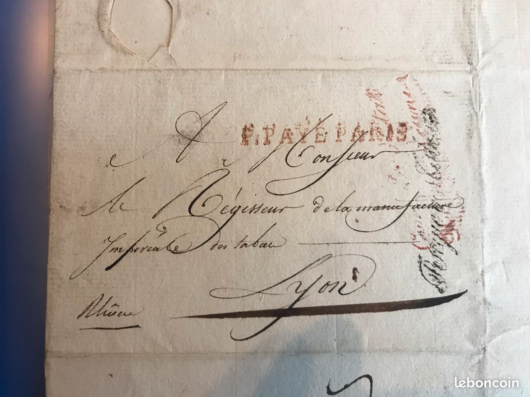 50 lettres administration des tabacs - manufacture tabac de Lyon 1813 à 1838 (image 2)
