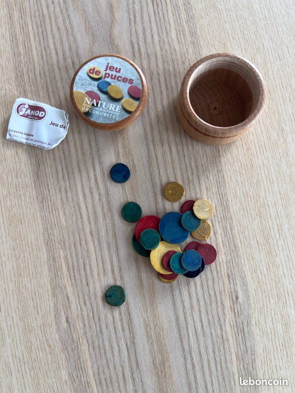Jeux de puces ancien en bois 1950 vintage