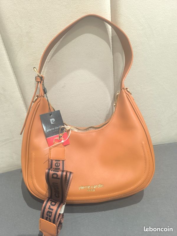 PIERRE CARDIN Sac à Bandoulière en Cuir Camel Femme Camel