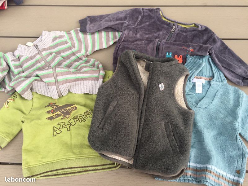 Lot de 5 pulls et gilets garçon 6 mois *sdp (image 1)