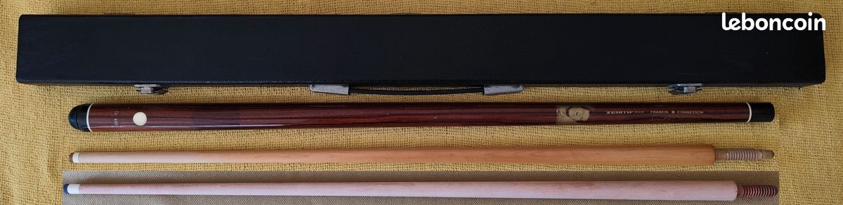 Queue de Billard Français Zenith Signée Francis Connesson avec 2 Flèches et un Etui (image 1)