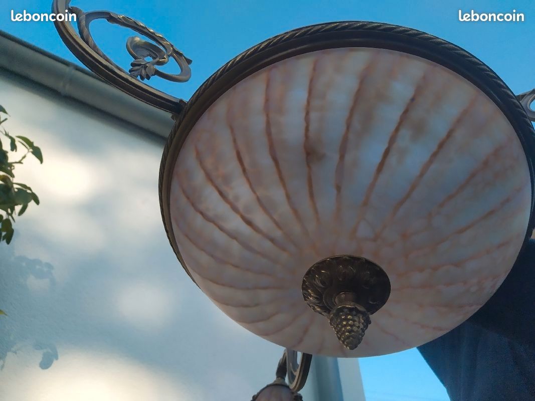 Luminaire ancien vasque et tulipes (image 2)