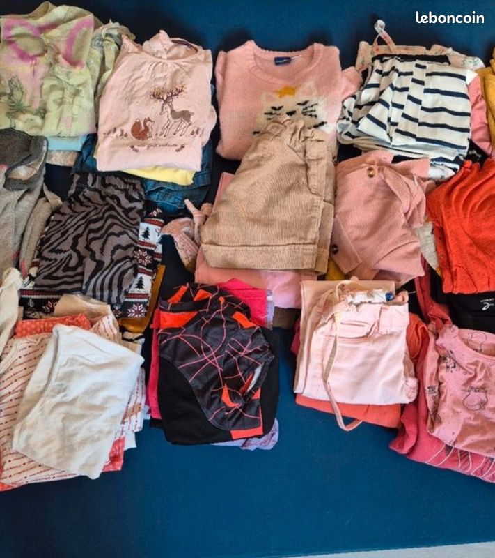 Lot De 5 T-Shirts Pour Fille Taille 5/6 Ans - Parfait État, Multicouleurs, Marques Variées