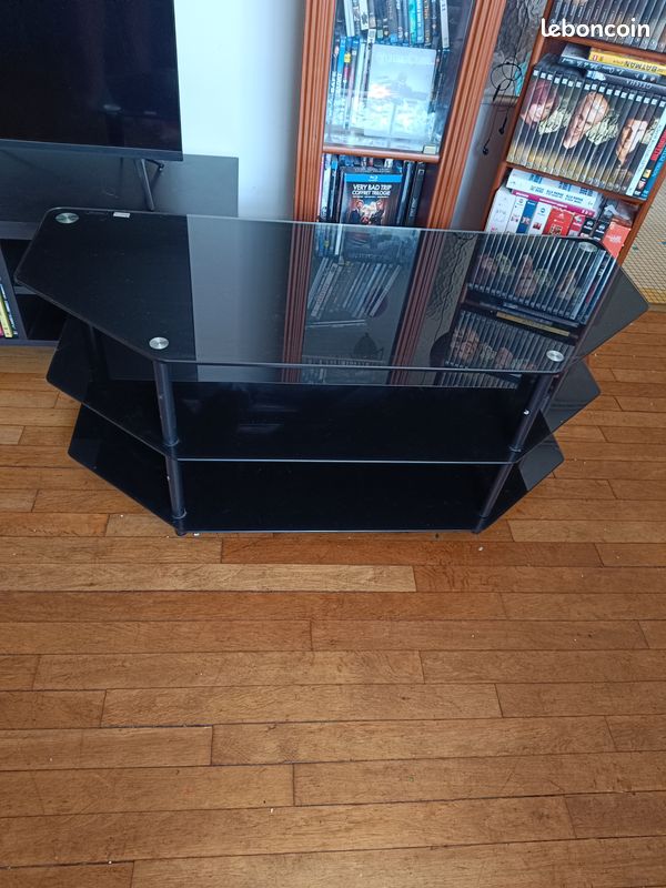 Meuble TV noir en verre TBE 30 (image 3)