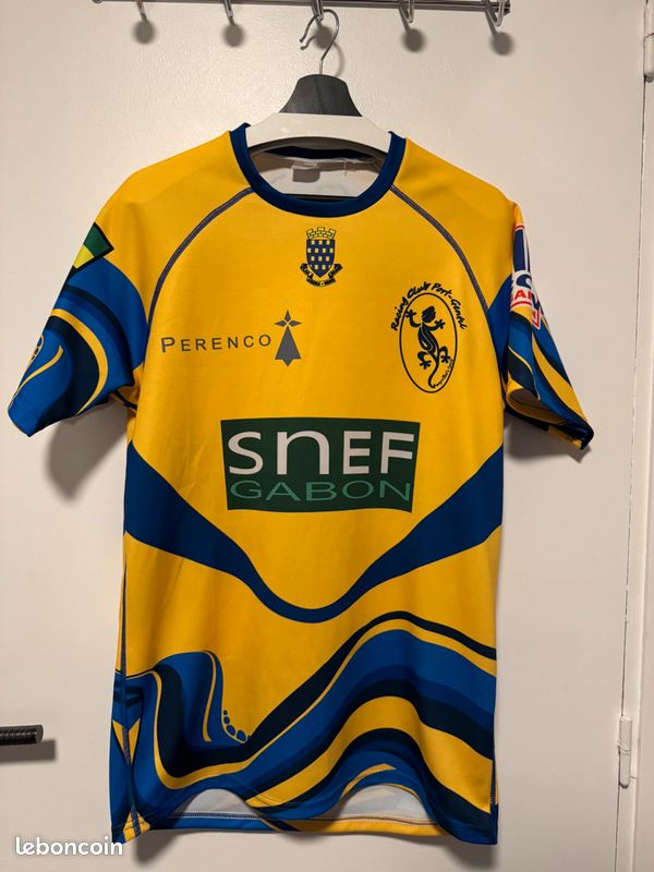 Maillot Rugby Porté PRC Plaisir N°22 – Taille XL – Bleu Et Jaune – Made In France