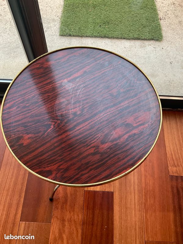 Guéridon / table d’appoint années 70 Formica (image 4)