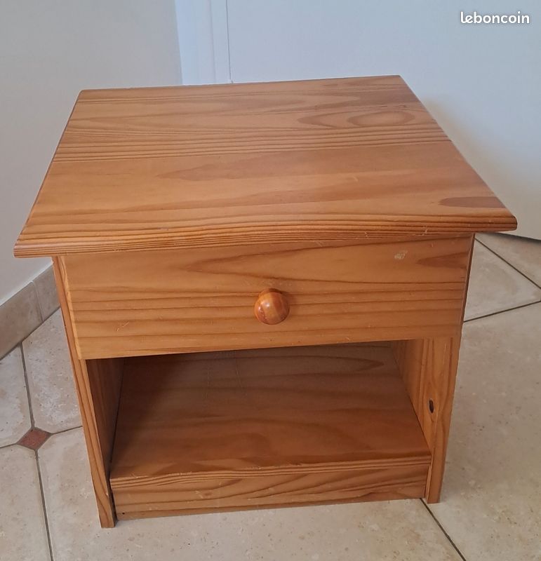 Table de Nuit Bois Massif Pin (image 1)