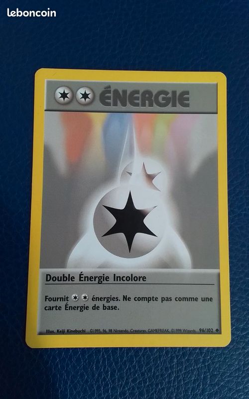 Pokémon Double Énergie Incolore 96/102 Set de Base 1999 FR Très bon état (image 1)