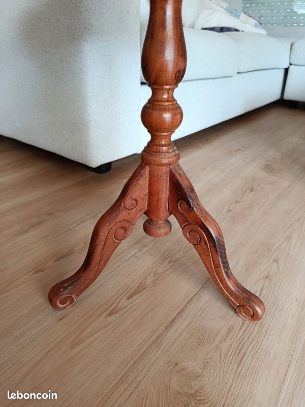 Guéridon/ table d'appoint bois marqueterie (image 5)