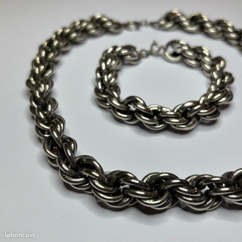 Parure En Argent Sterling 925 (collier + Bracelet) | Occasion Excellent état | Sans Marque