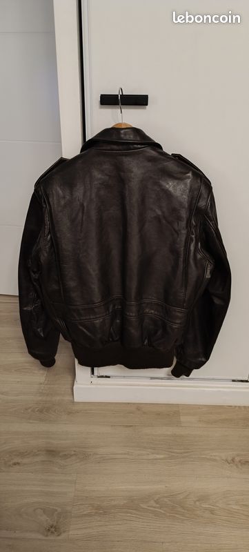 Blouson flight jacket Schott marron (image 3)