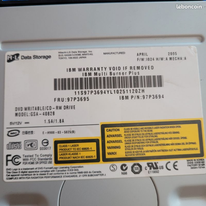 Lecteurs DVD internes au format 5,25" fabriqués par Hitachi-LG Data Storage pour IBM (image 2)
