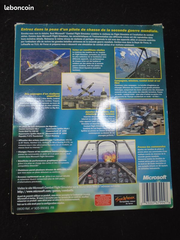 Microsoft Combat Flight Simulator Europe 39-45 - Version PC Big Box Française, Bon état
