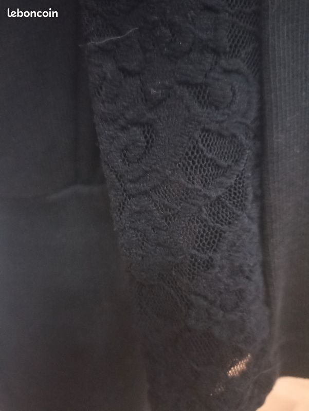 🖤 Robe Noire Élégante – Effet Dentelle & Silhouette Sublimée | Made in Italy (image 8)