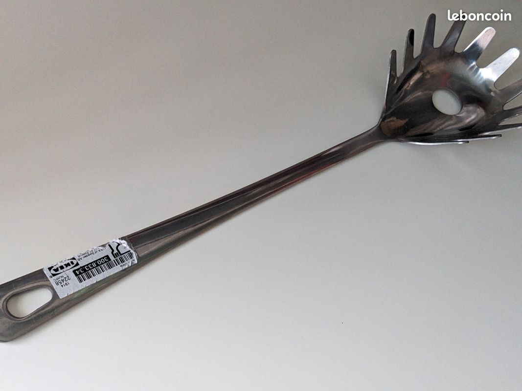 🍓🌿Ikea-Ustensile de cuisine -Ancienne Louche à spaghetti en inox résistant (image 8)