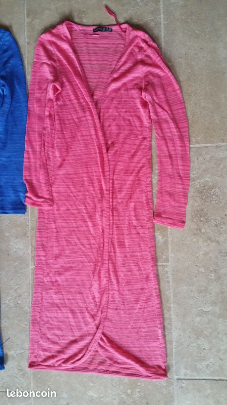 Gilets long et léger taille 34 bleu et rose "ahc" (image 3)