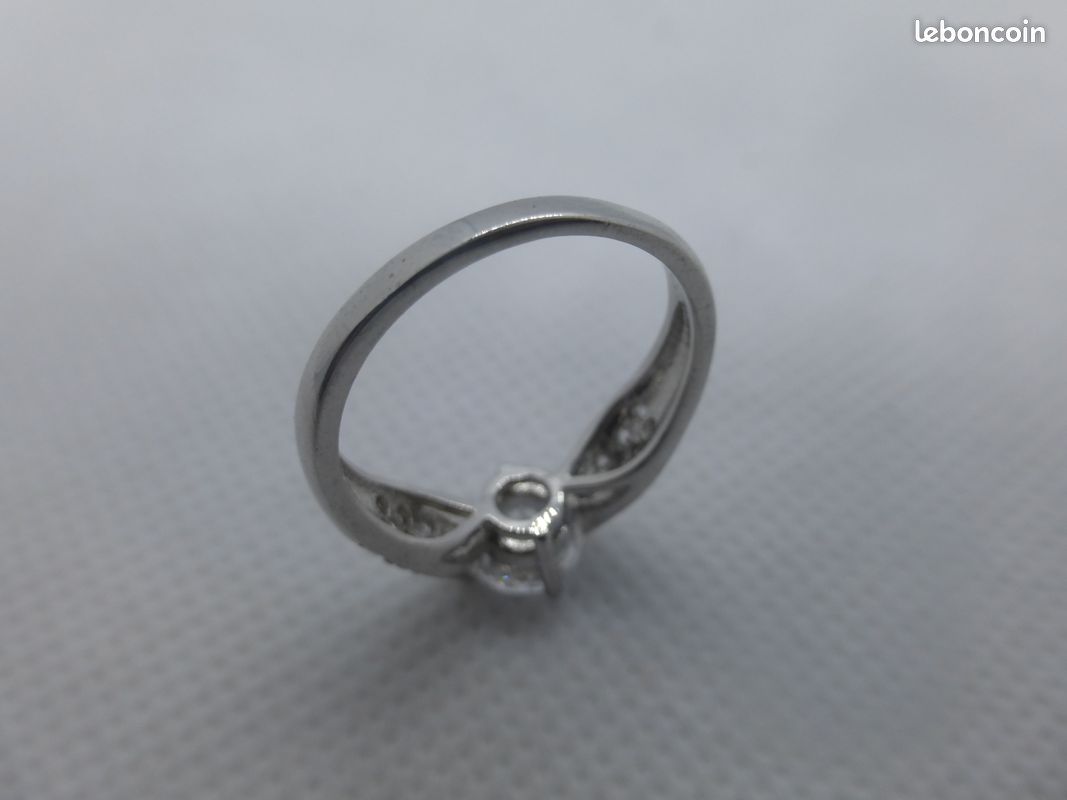 Bague neuve fantaisie métal et strass blanc 3,14gr t.56 (image 5)