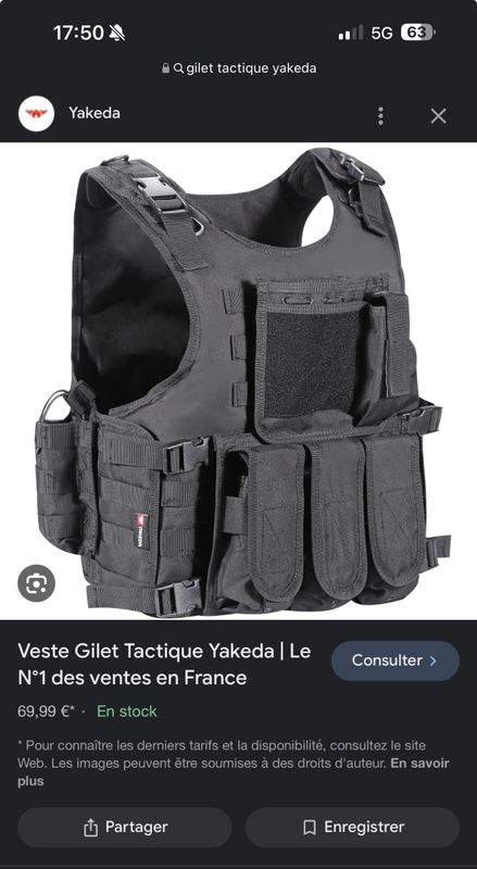 Veste Gilet Tactique Yakeda  Le N°1 des ventes en France
