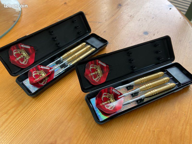 Jeu De Fléchettes Professionnelles Turnart – 6 Fléchettes En Laiton (3x22g, 3x24g), Pointes Acier, étui, Tiges Alu, Ailerons, Outil Multi