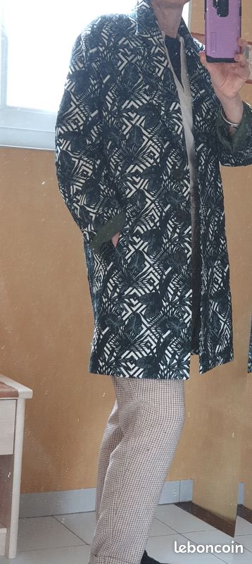 Manteau imprimé vert / écru La Redoute T 40/42 (image 7)
