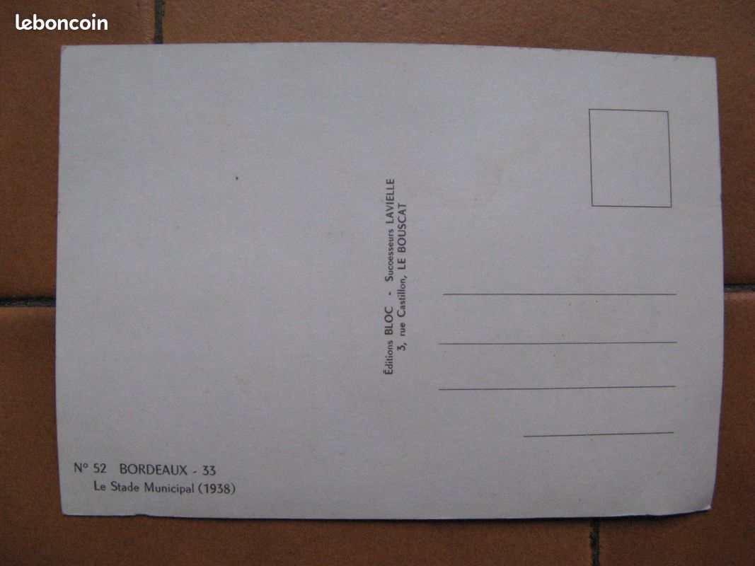 Carte postale ancienne du stade de Bordeaux (image 2)
