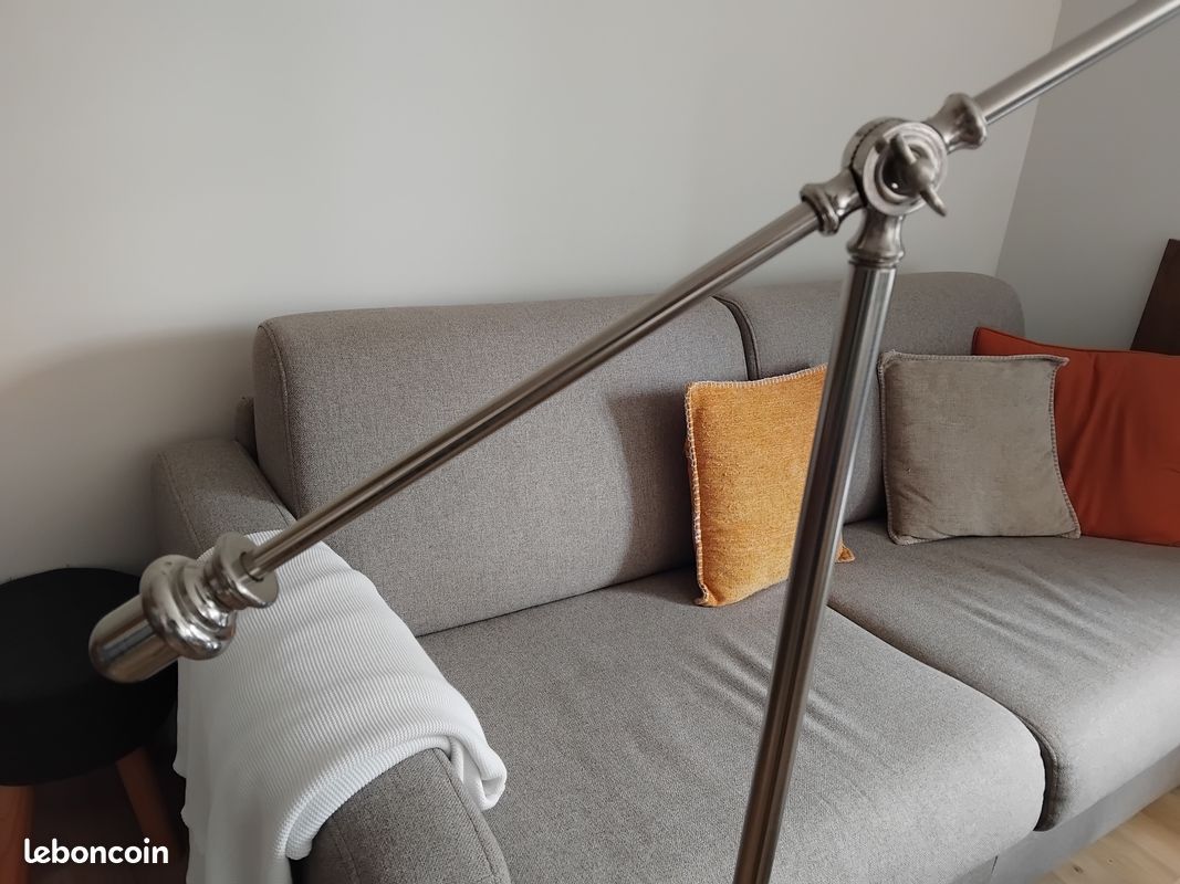 Lampe, lampadaire, liseuse, vintage, industriel, chromé (image 4)