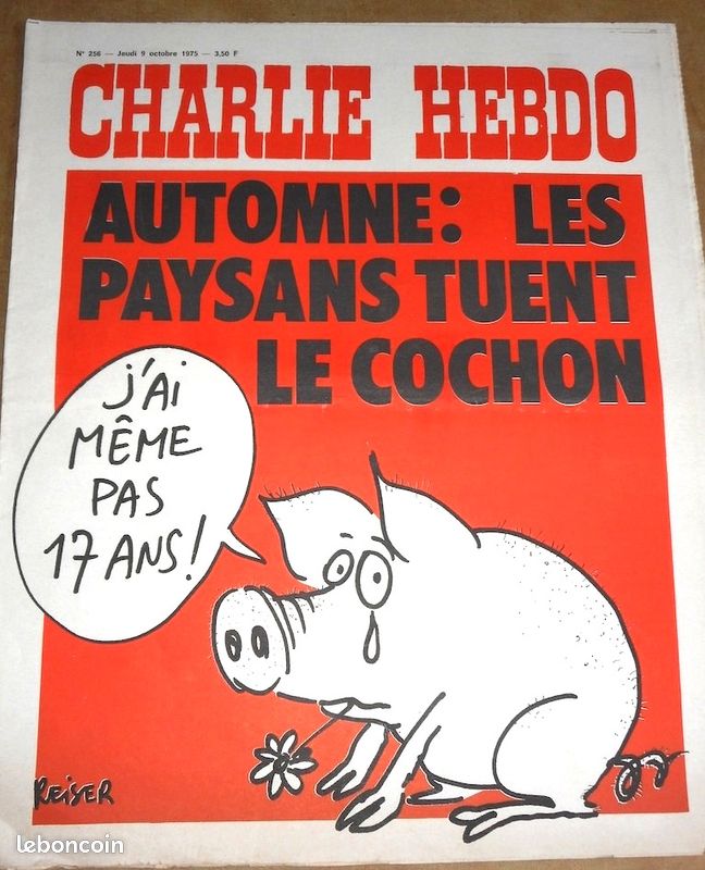 CHARLIE HEBDO N° 256, 9 octobre 1975 «  Automne : les paysans tuent le cochon » (image 2)