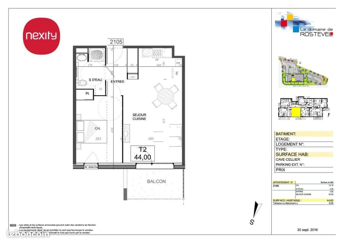 Appartement 2 pièces 44 m² · à Auray · 44 m² · 530 €/mois