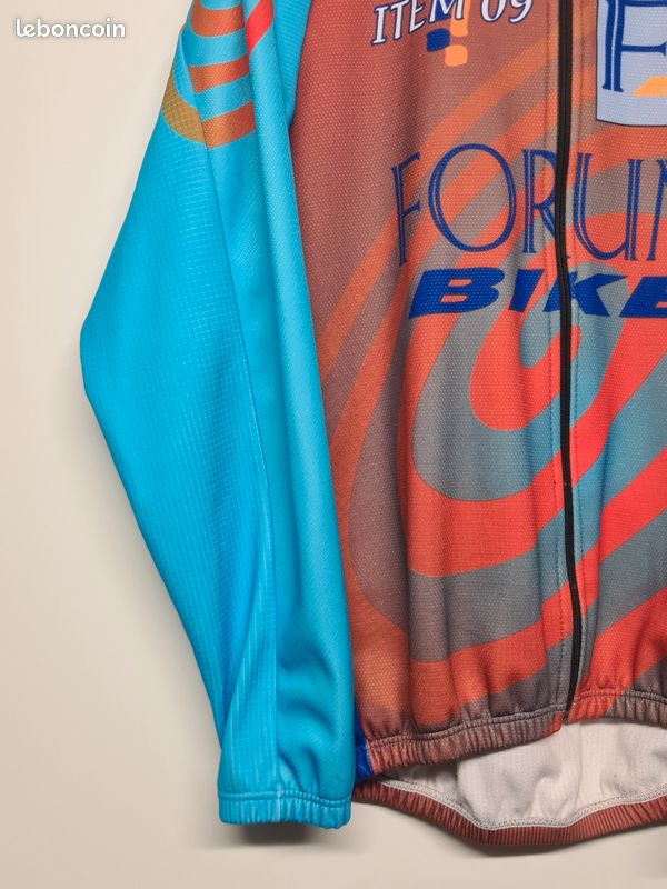 Vintage 1990 | maillot cycliste en jersey blanc et rouge, t-shirt