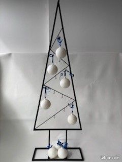 Boules de Noël blanche pailleté Ø8cm - Lot de 8 (image 2)