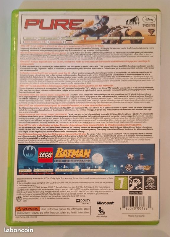 Pack Xbox 360 : Pure + LEGO Batman (image 3)