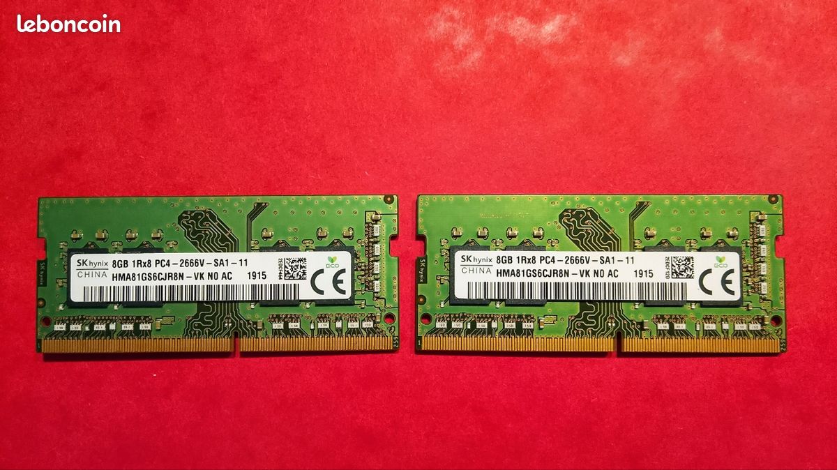 Barrette RAM SK Hynix 16 Go DDR4 3200 MHz SODIMM – HMAA2GS6CJR8N-XN – Neuve