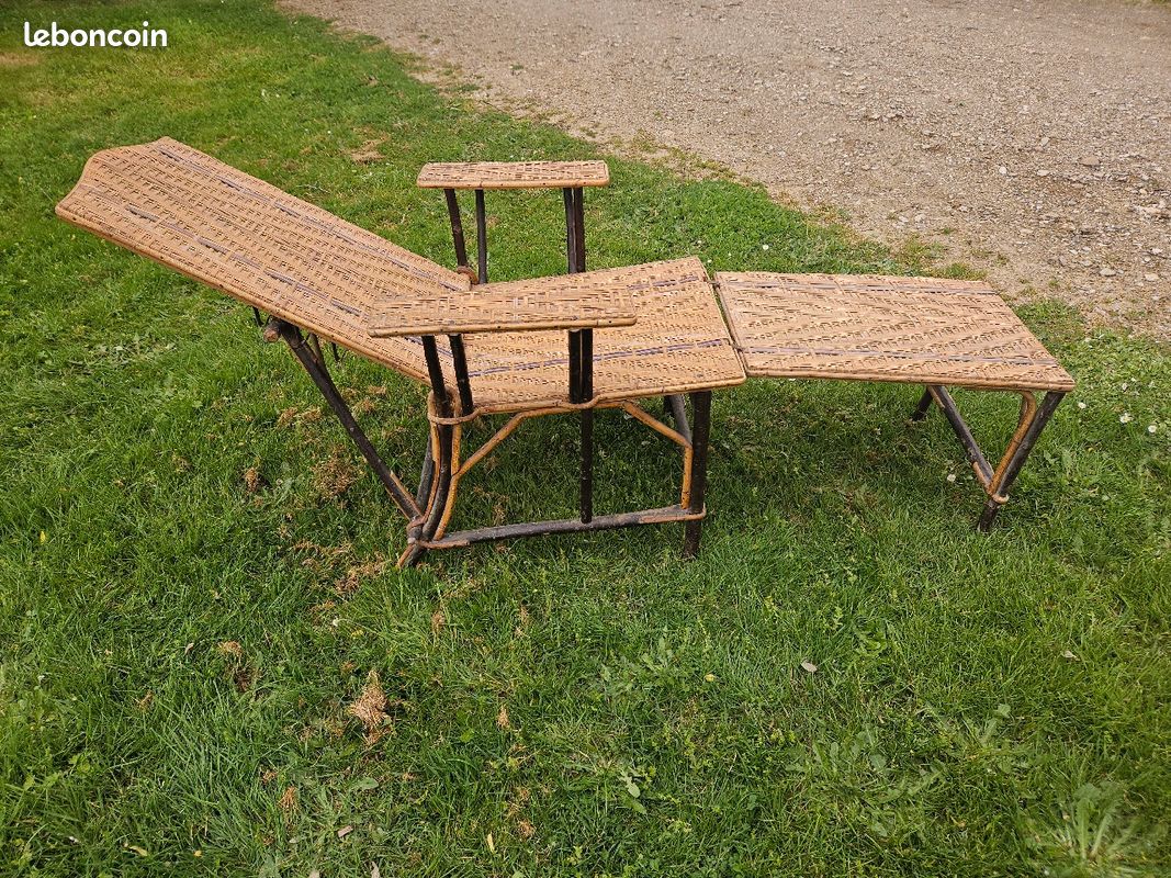 Chaise en osier vintage (image 3)