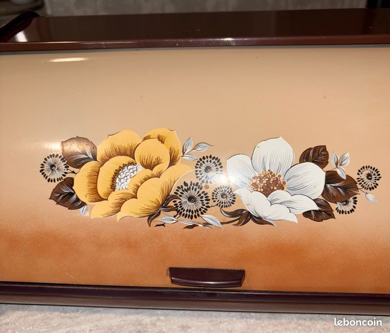 BONBONNIÈRE EN VERRE émaillée XXème décor fleur collection EUR 20,00