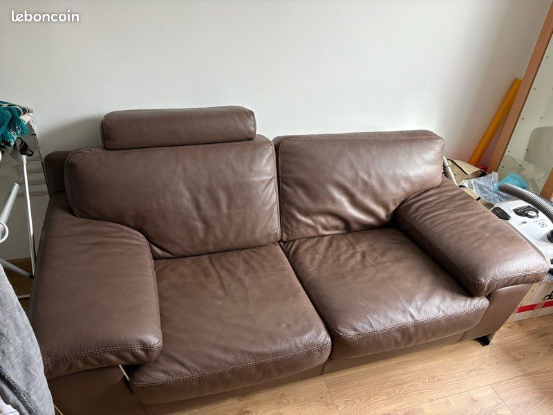 Canape cuir vachette 3 places Roche Bobois Canape cuir vachette 3 places Roche Bobois