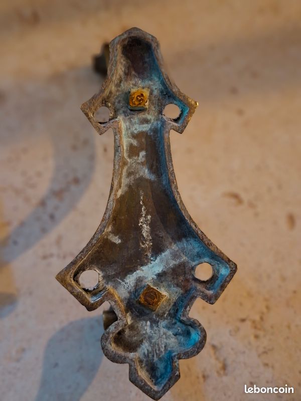 3 patères anciennes de porte bronze laiton (image 11)