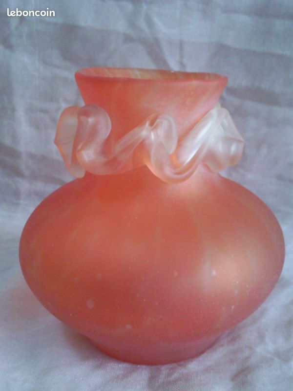 Petit vase verre soufflé - pâte de verrre vintage (image 3)