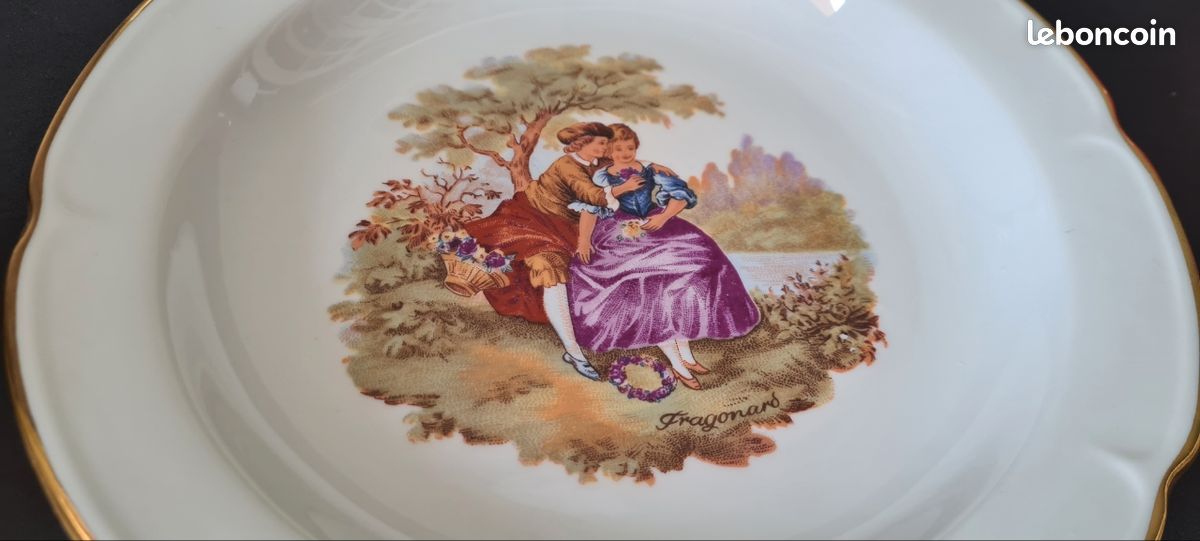11 assiettes creuses Fragonard véritable porcelaine (image 3)