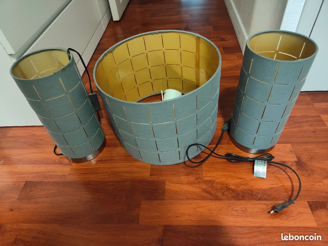 Ensemble lampe de chevet et plafonnier (image 1)