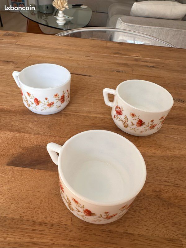 Lot De 2 Tasses Arcopal « Flore » Marguerite Tournesol Vintage 1970 Imgx1200 4611