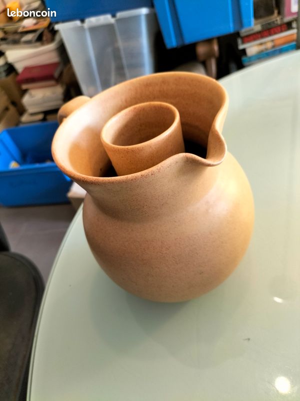 CRUCHE avec CYLINDRE en CÉRAMIQUE ÉMAILLÉE " POTERIE GHIO FABRICANT à VALLAURIS" (image 11)