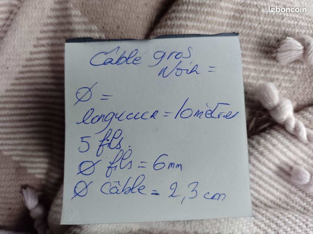 Gros Câble électrique noir cuivre souple 10 mètres / 5 fils H07RN-F5G10AENOR (image 4)