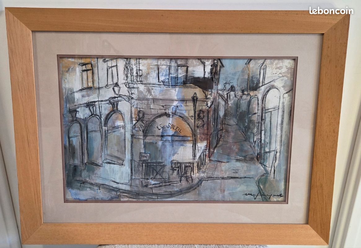 M. Jacquet - Aquarelle "Le Soleil" Encadré (image 1)