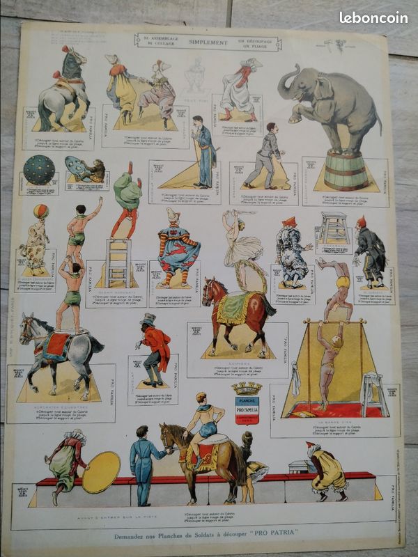 Album De Découpage Original Pro Familia, Thème Du Cirque, Vintage Et Authentique