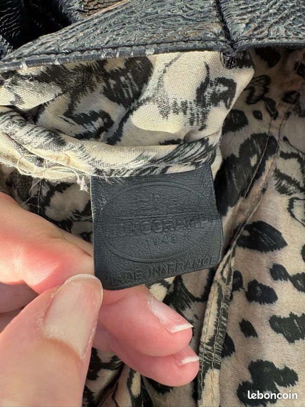 Sac Longchamp cuir noir verni (image 9)