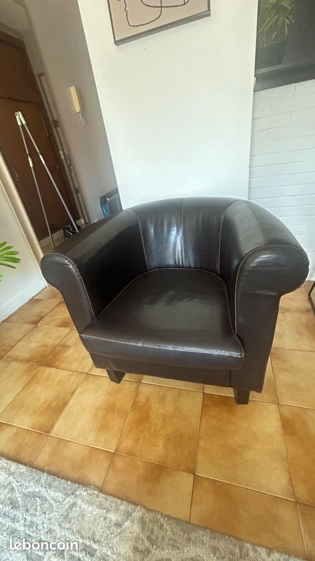 Fauteuil Club FLY PEPPONE Mustang Marron (image 1)