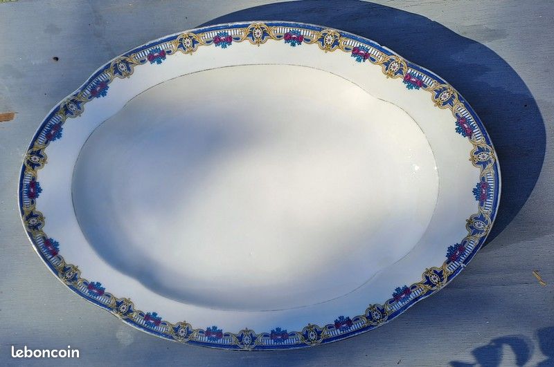 ANCIEN PLAT À four en terre cuite réfractaire Alsace SOUFFLENHE