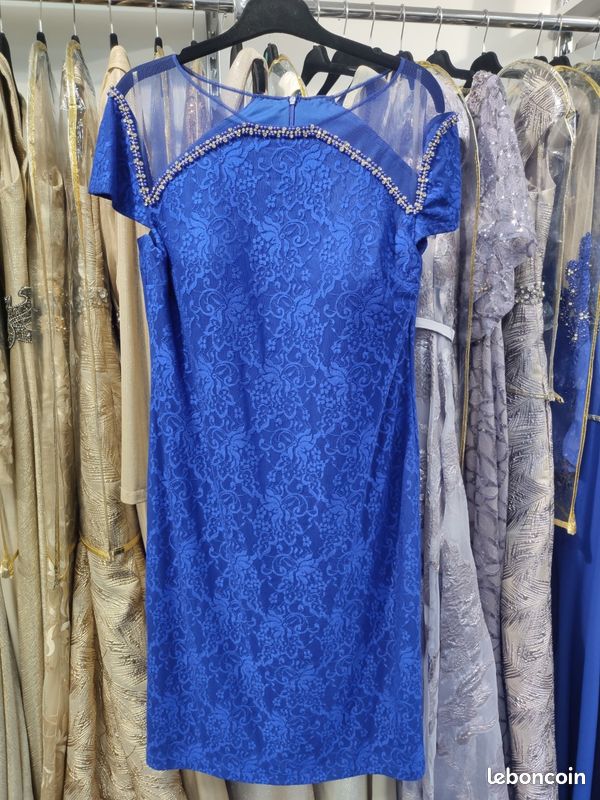Robe de soirée/cocktail, NEUVE, bleu roi, taille 46/48 (image 3)