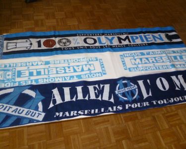 Lot De 3 écharpes Supporter Olympique De Marseille (OM) – Vintage Retro Football