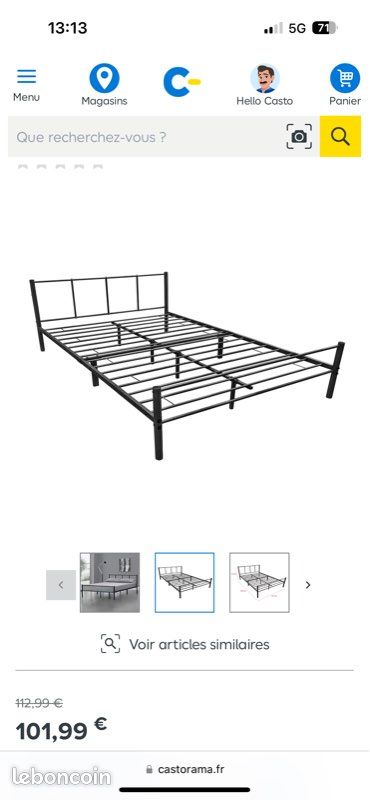 Cadre de lit + Matelas (image 2)